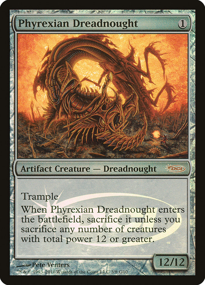 Phyrexian Dreadnought G10-3 Judge Gift Cards 2010 Magic card