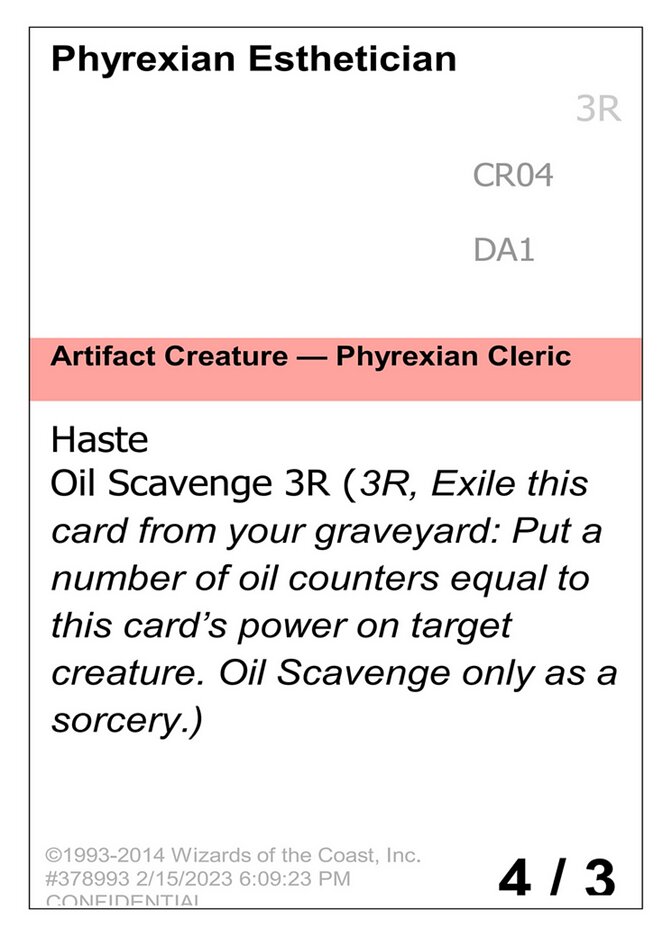 Phyrexian Esthetician UNK-CR04C Unknown Event Magic card