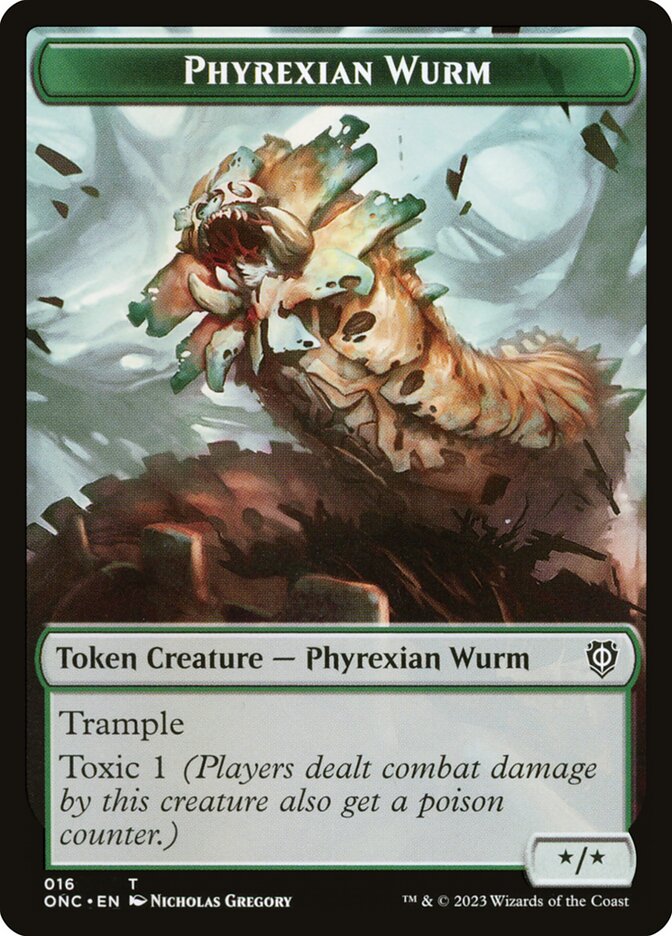 Phyrexian Wurm TONC-16 Phyrexia: All Will Be One Commander Tokens Magic card