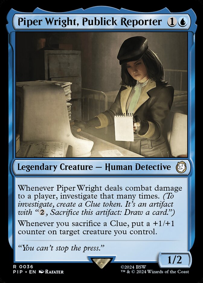 Piper Wright, Publick Reporter PIP-36 Fallout Magic card