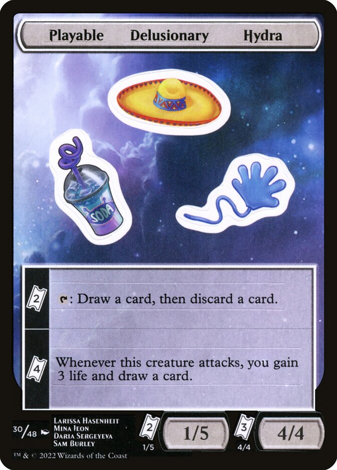 Playable Delusionary Hydra SUNF-30 Unfinity Sticker Sheets Magic card