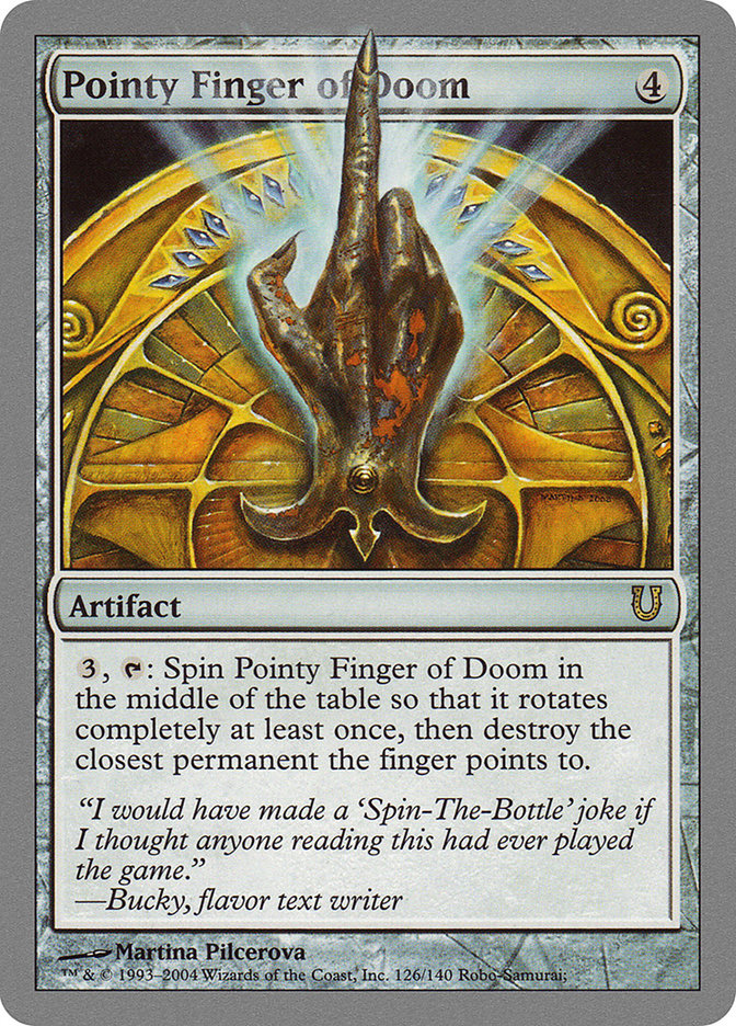Pointy Finger of Doom UNH-126 Unhinged Magic card