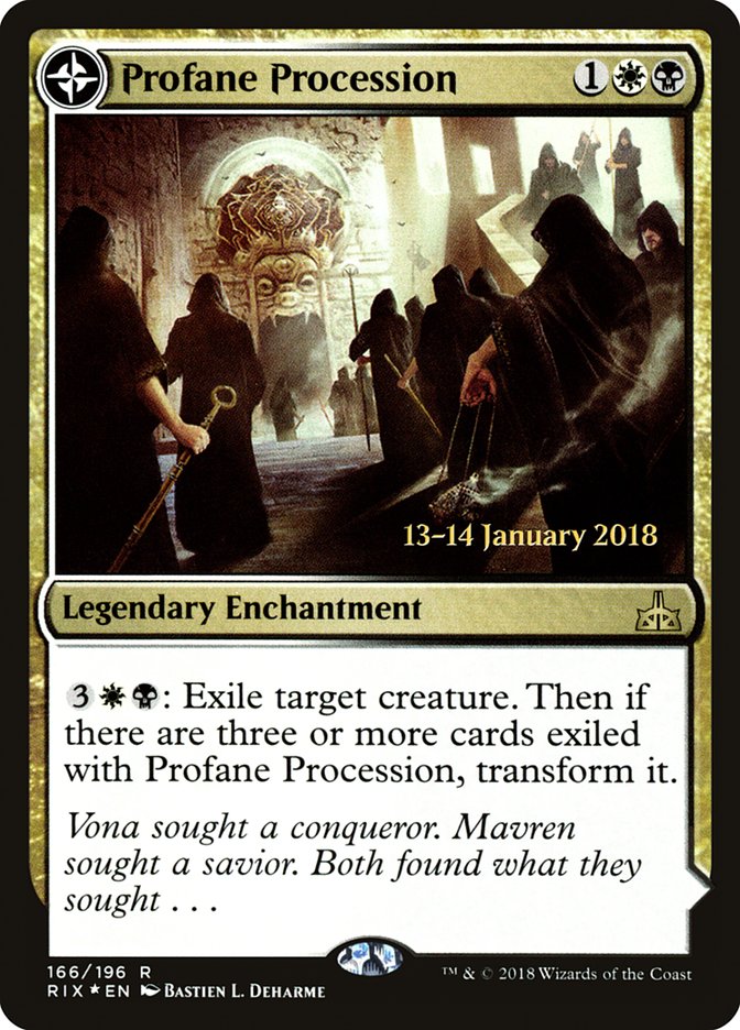 Profane Procession // Tomb of the Dusk Rose PRIX-166S Rivals of Ixalan Promos Magic card