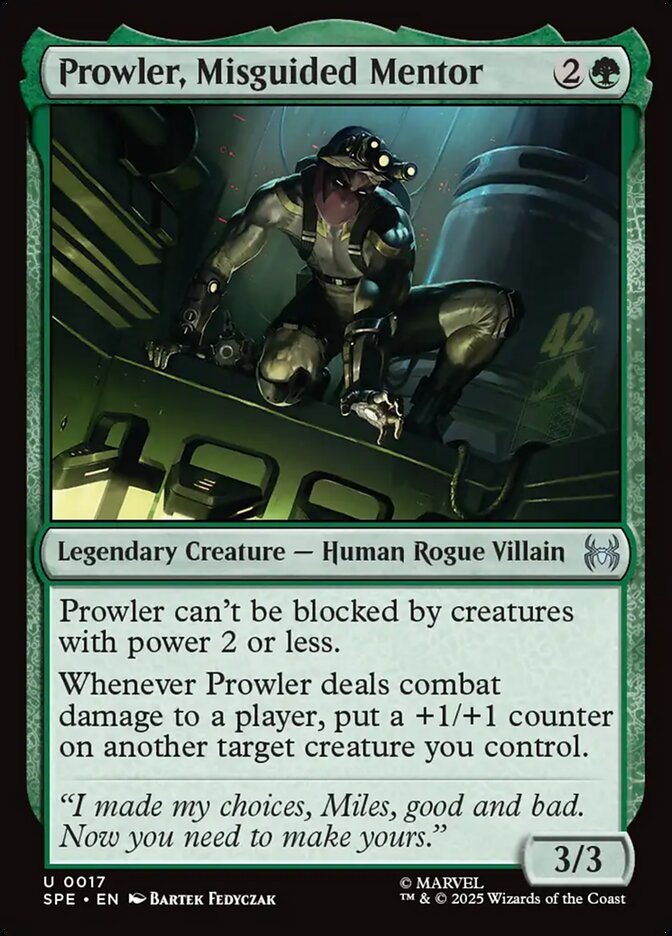Prowler, Misguided Mentor SPE-17 Marvel's Spider-Man Eternal Magic card