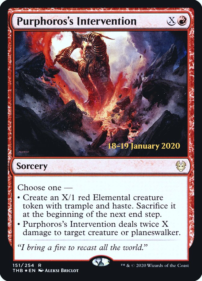 Purphoros's Intervention PTHB-151S Theros Beyond Death Promos Magic card