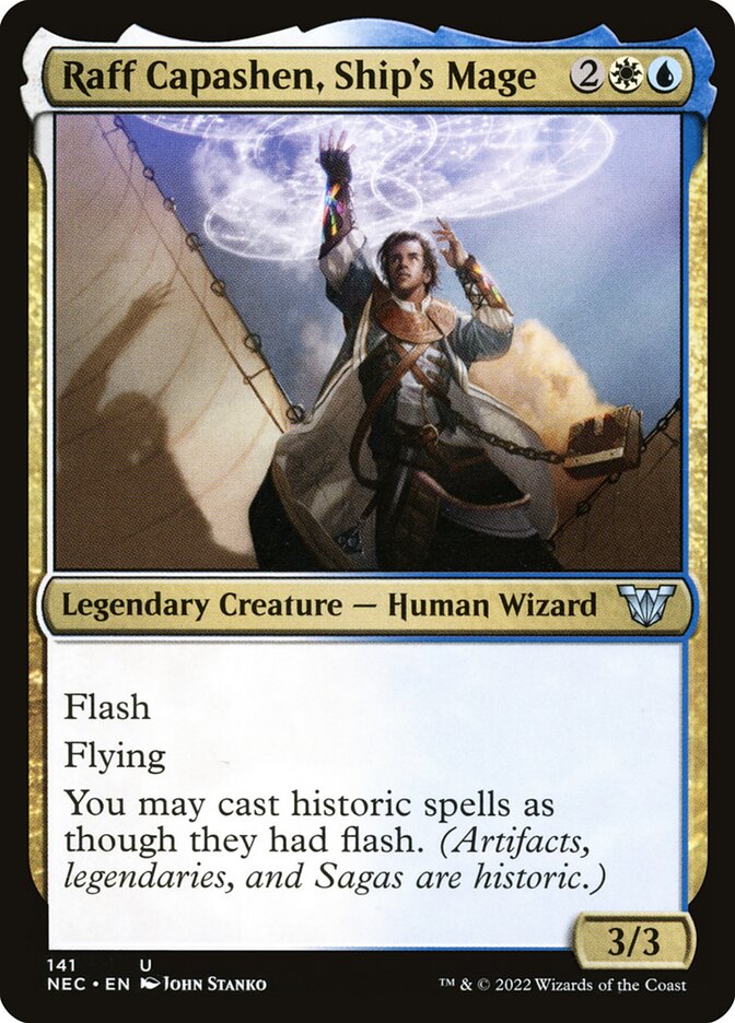Raff Capashen, Ship's Mage NEC-141 Neon Dynasty Commander Magic card