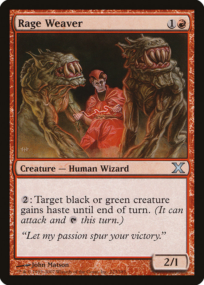 Rage Weaver 10E-223 Tenth Edition Magic card