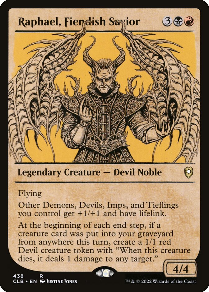 Raphael, Fiendish Savior CLB-438 Commander Legends: Battle for Baldur's Gate Magic card