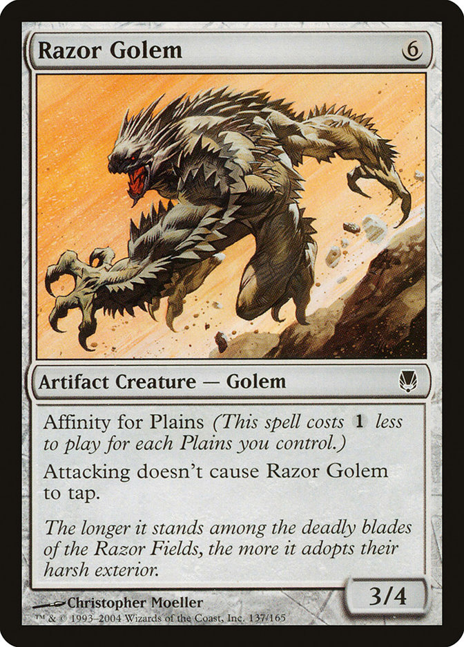 Razor Golem DST-137 Darksteel Magic card
