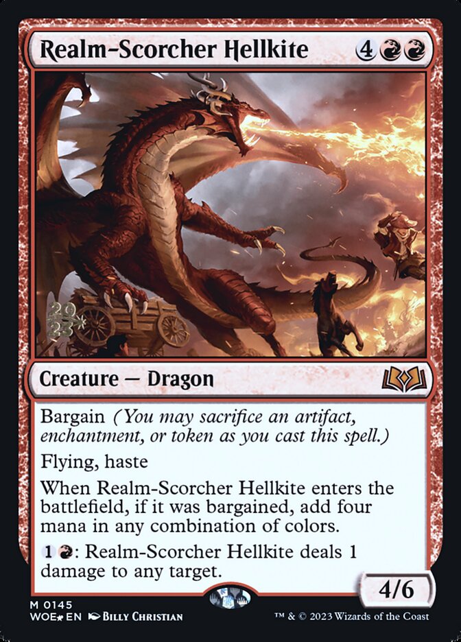Realm-Scorcher Hellkite PWOE-145S Wilds of Eldraine Promos Magic card