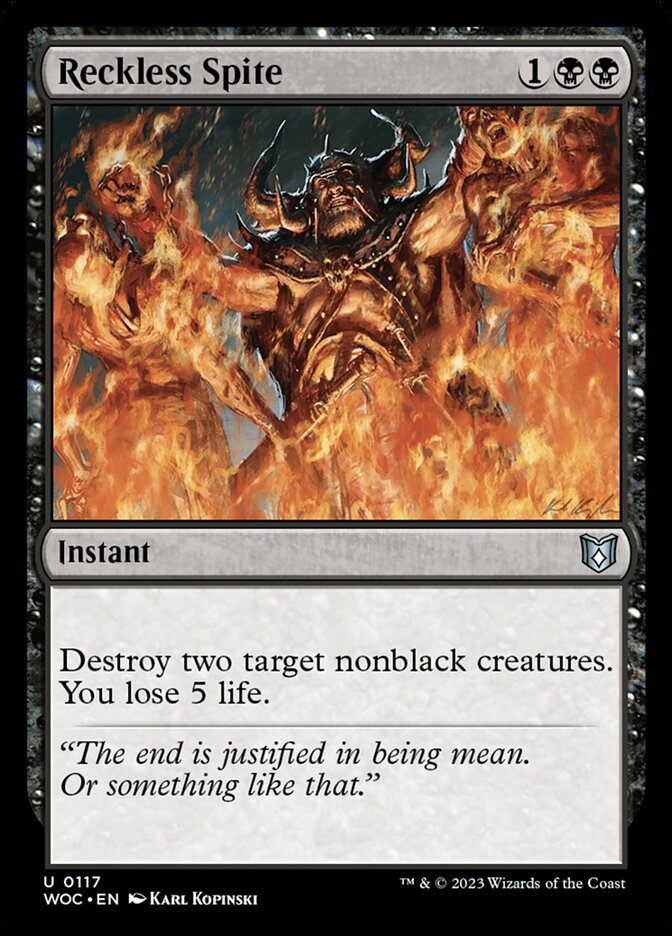 Reckless Spite WOC-117 Wilds of Eldraine Commander Magic card