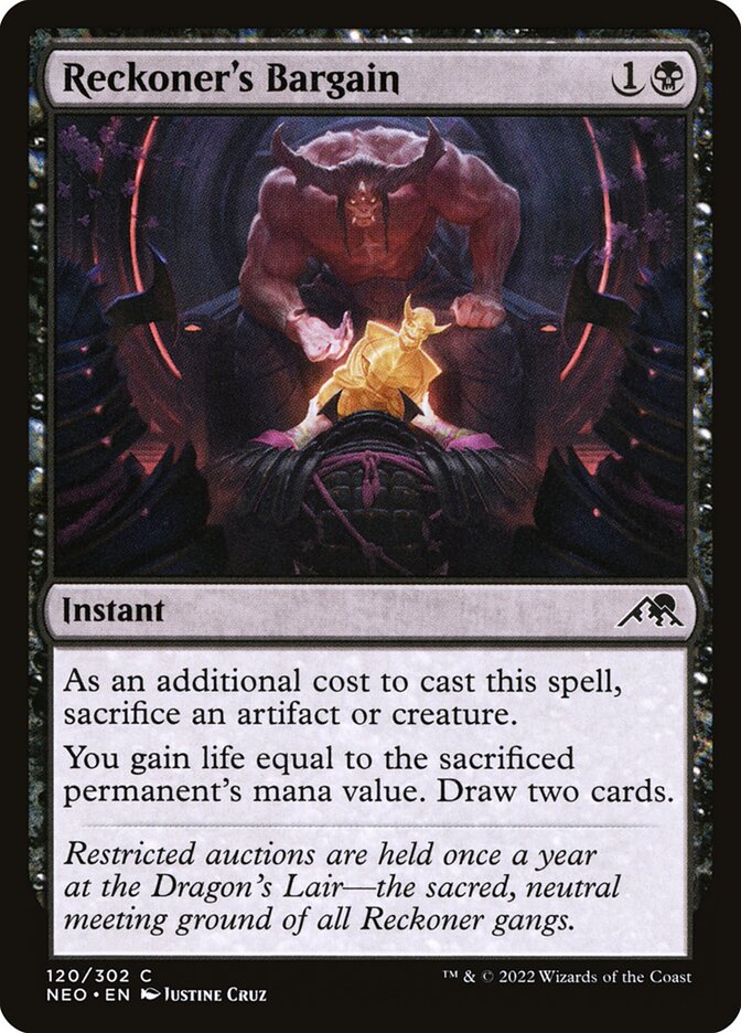 Reckoner's Bargain NEO-120 Kamigawa: Neon Dynasty Magic card