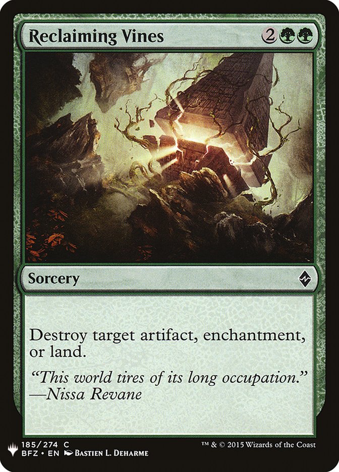 Reclaiming Vines PLST-BFZ-185 The List Magic card