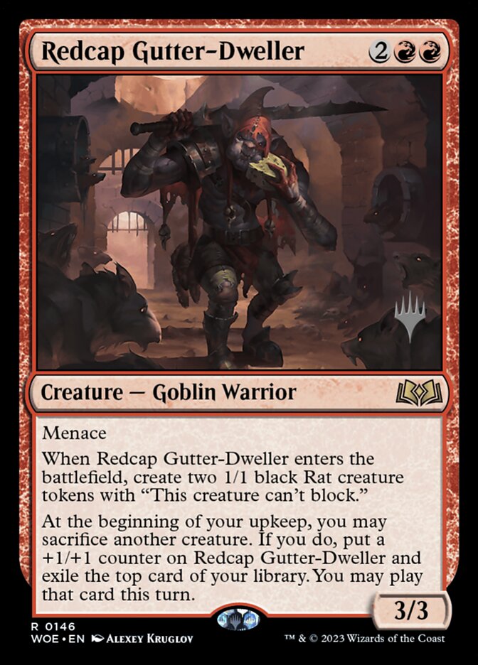 Redcap Gutter-Dweller PWOE-146P Wilds of Eldraine Promos Magic card