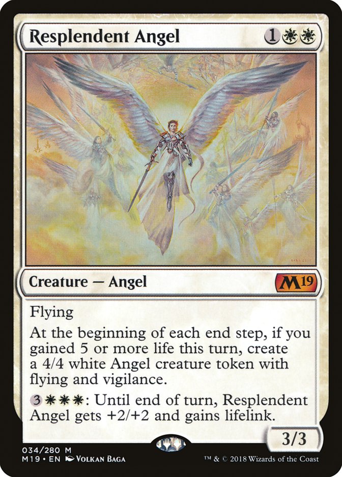Resplendent Angel M19-34 Core Set 2019 Magic card