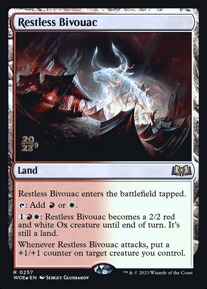 Restless Bivouac PWOE-257S Wilds of Eldraine Promos Magic card