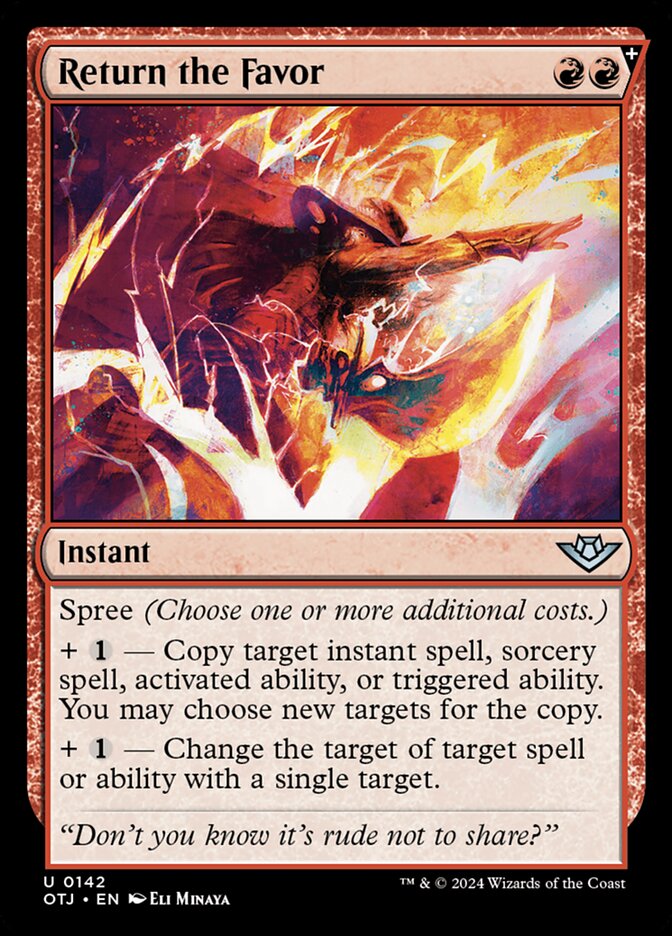 Return the Favor OTJ-142 Outlaws of Thunder Junction Magic card