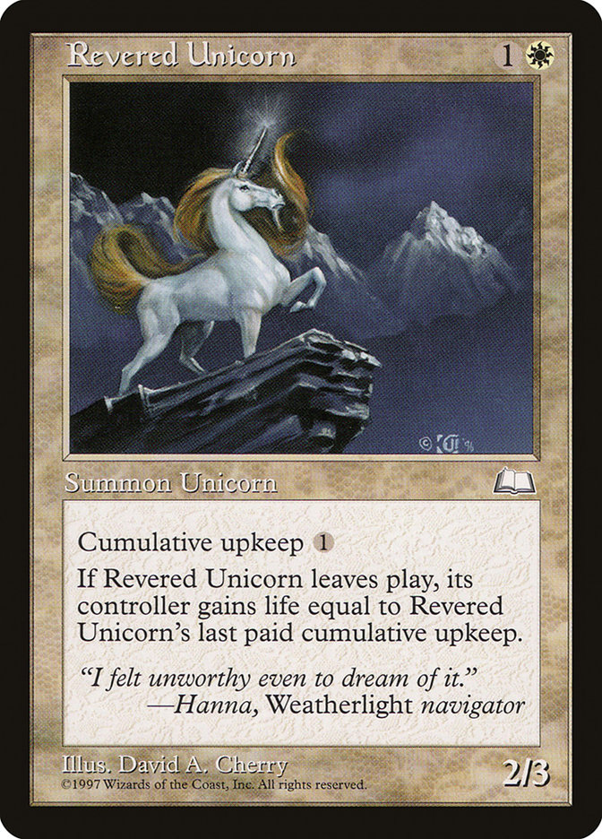Revered Unicorn WTH-23 Weatherlight Magic card