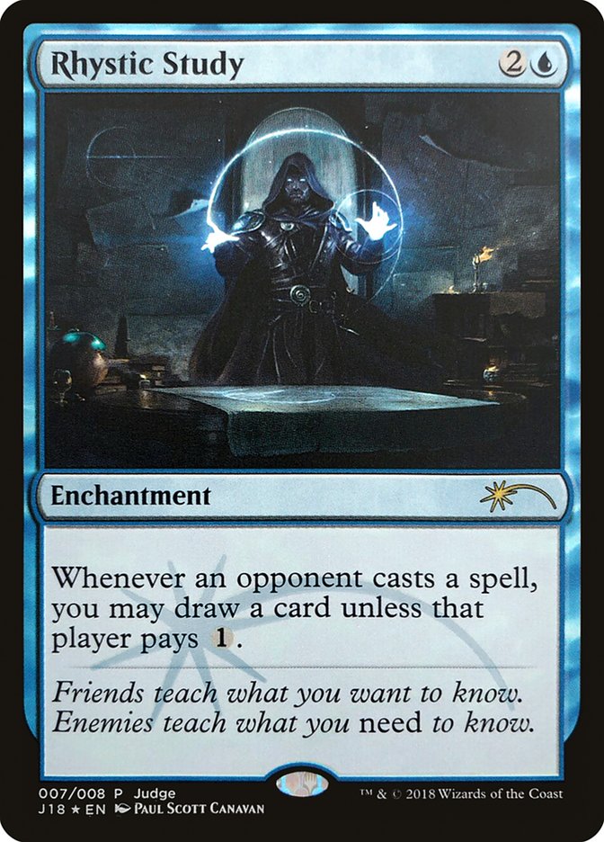 Rhystic Study J18-7 Judge Gift Cards 2018 Magic card