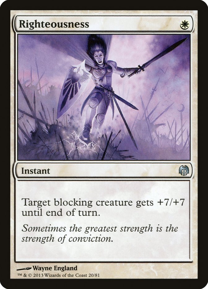 Righteousness DDL-20 Duel Decks: Heroes vs. Monsters Magic card