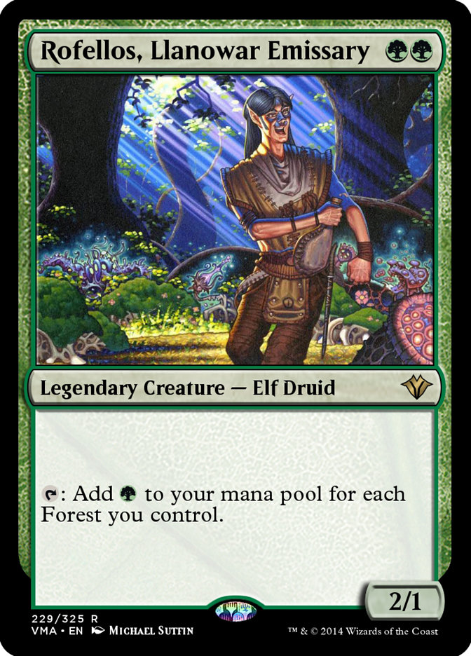 Rofellos, Llanowar Emissary VMA-229 Vintage Masters Magic card