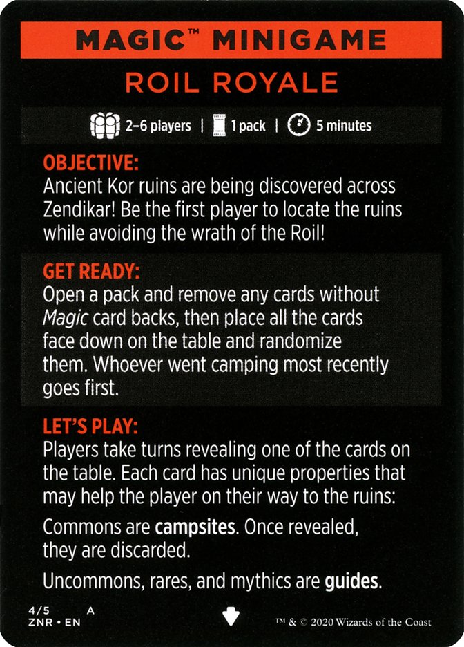 Roil Royale // Roil Royale (cont'd) MZNR-4 Zendikar Rising Minigames Magic card