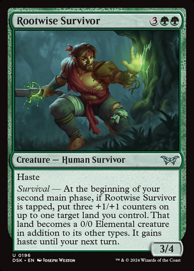 Rootwise Survivor DSK-196 Duskmourn: House of Horror Magic card