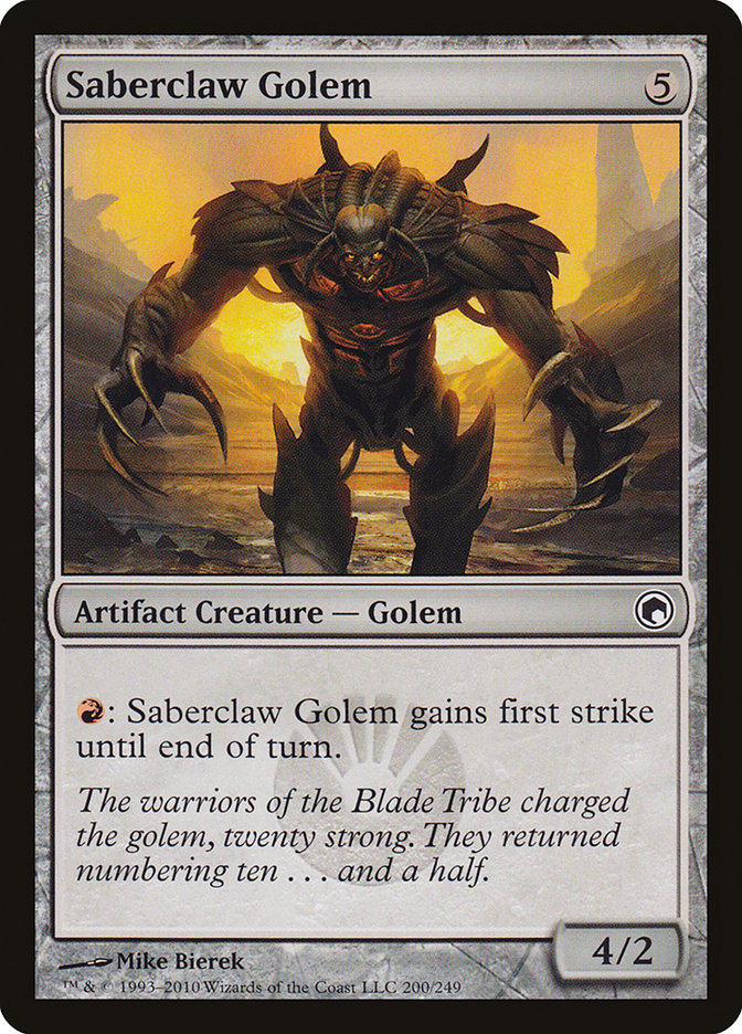 Saberclaw Golem SOM-200 Scars of Mirrodin Magic card