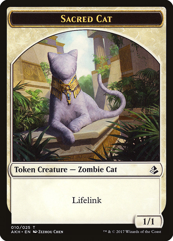 Sacred Cat TAKH-10 Amonkhet Tokens Magic card