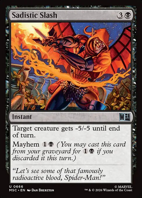 Sadistic Slash MSC-666 Marvel Super Heroes Commander Magic card
