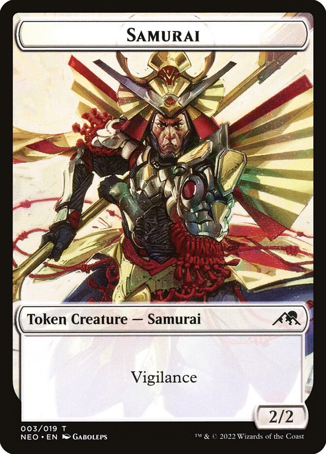 Samurai TNEO-3 Kamigawa: Neon Dynasty Tokens Magic card