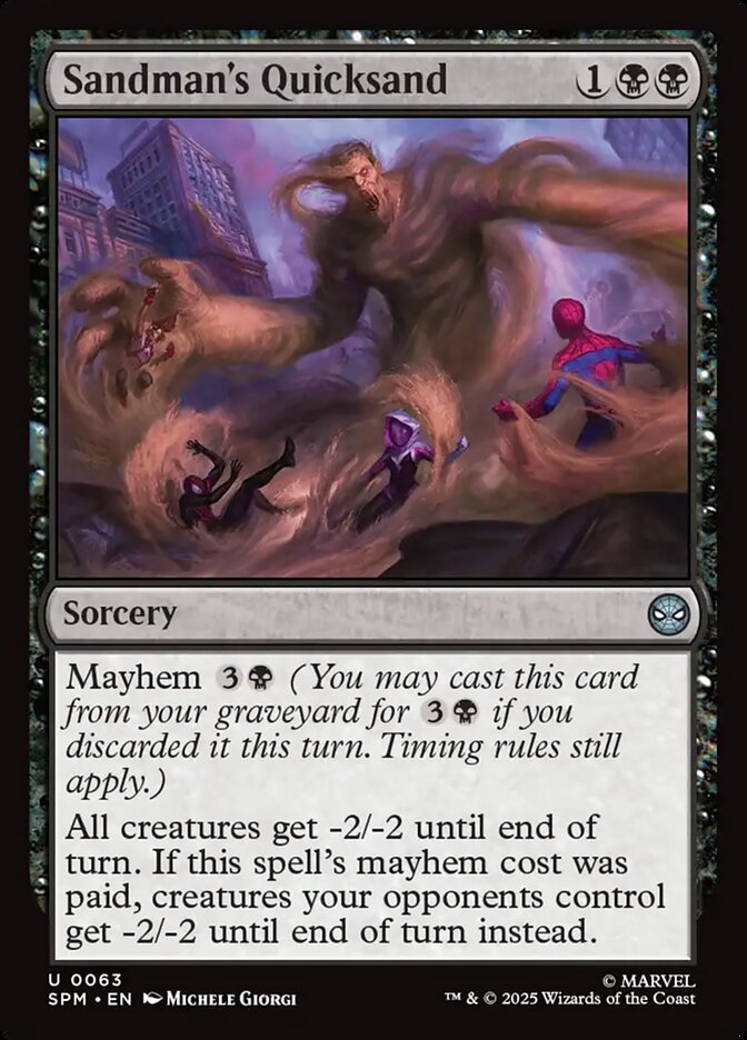 Sandman's Quicksand SPM-63 Marvel's Spider-Man Magic card