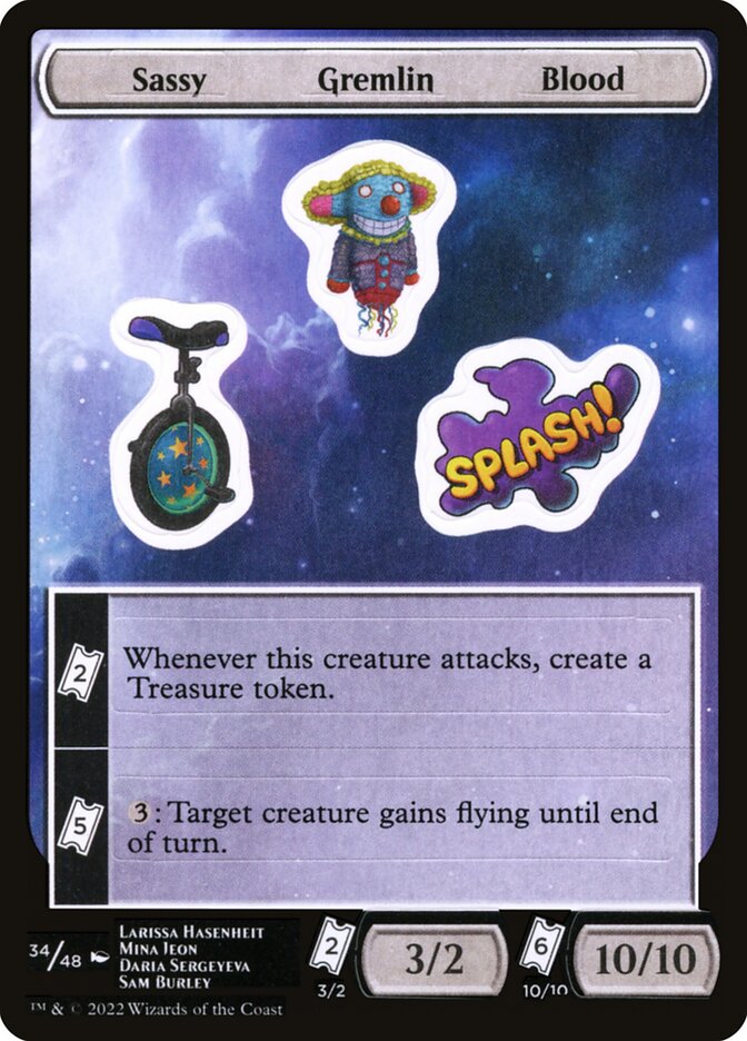Sassy Gremlin Blood SUNF-34 Unfinity Sticker Sheets Magic card