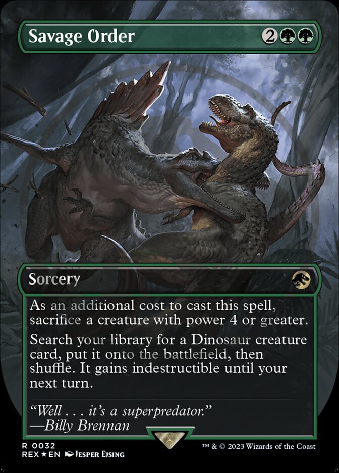 Savage Order REX-32 Jurassic World Collection Magic card