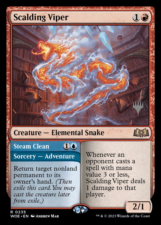 Scalding Viper // Steam Clean PWOE-235P Wilds of Eldraine Promos Magic card