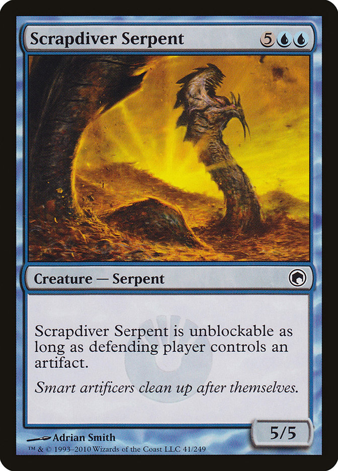 Scrapdiver Serpent SOM-41 Scars of Mirrodin Magic card