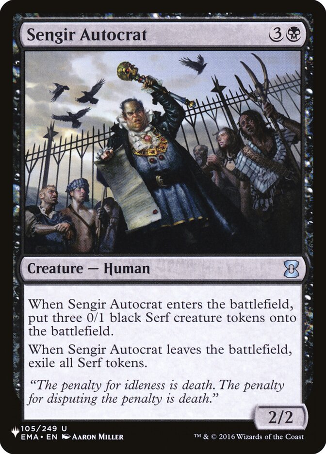 Sengir Autocrat PLST-EMA-105 The List Magic card