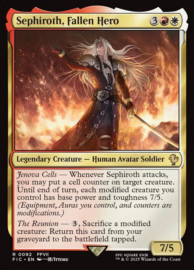 Sephiroth, Fallen Hero FIC-92 Final Fantasy Commander Magic card