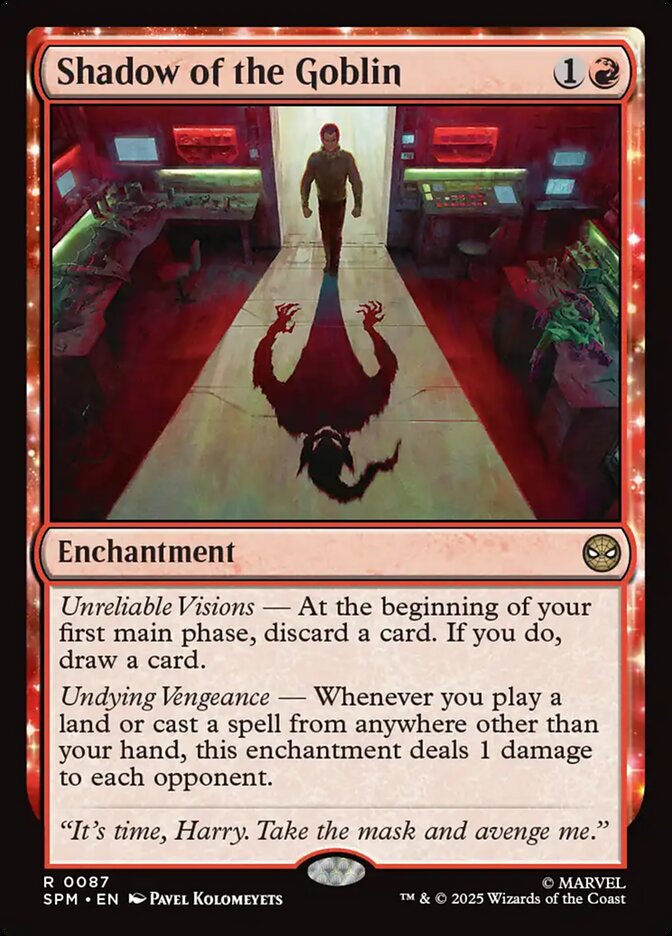 Shadow of the Goblin SPM-87 Marvel's Spider-Man Magic card