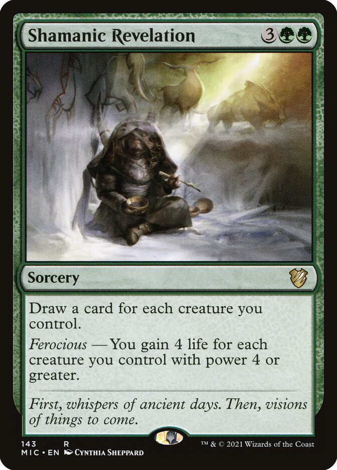 Shamanic Revelation MIC-143 Midnight Hunt Commander Magic card