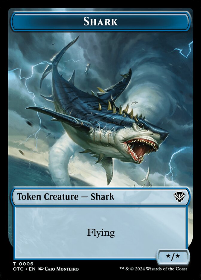 Shark TOTC-6 Outlaws of Thunder Junction Commander Tokens Magic card
