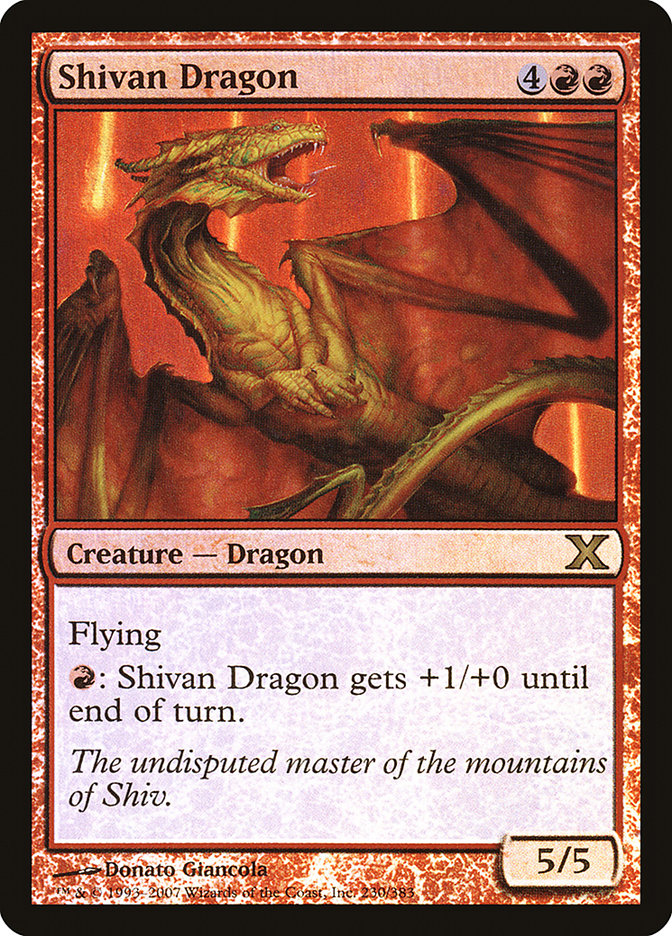 Shivan Dragon 10E-230STAR Tenth Edition Magic card