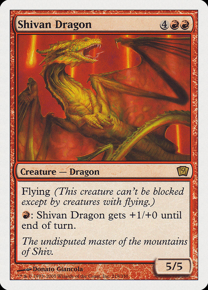 Shivan Dragon 9ED-219 Ninth Edition Magic card