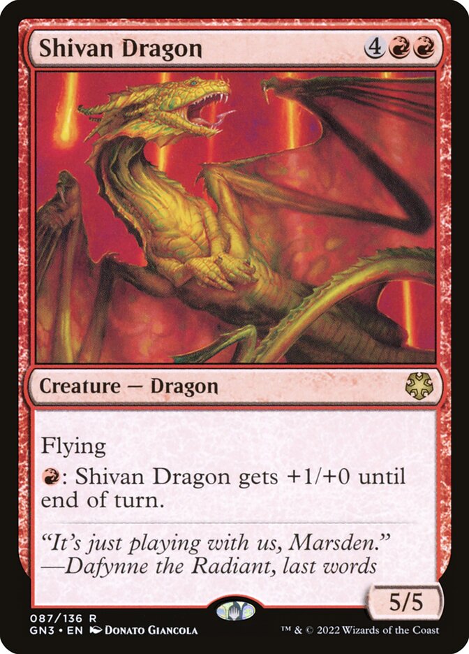 Shivan Dragon GN3-87 Game Night: Free-for-All Magic card