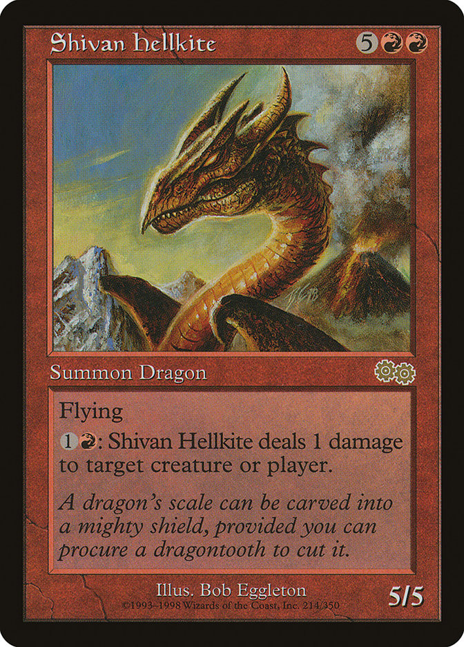 Shivan Hellkite USG-214 Urza's Saga Magic card
