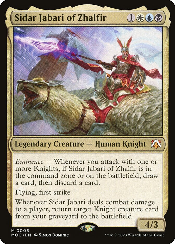 Sidar Jabari of Zhalfir MOC-5 March of the Machine Commander Magic card