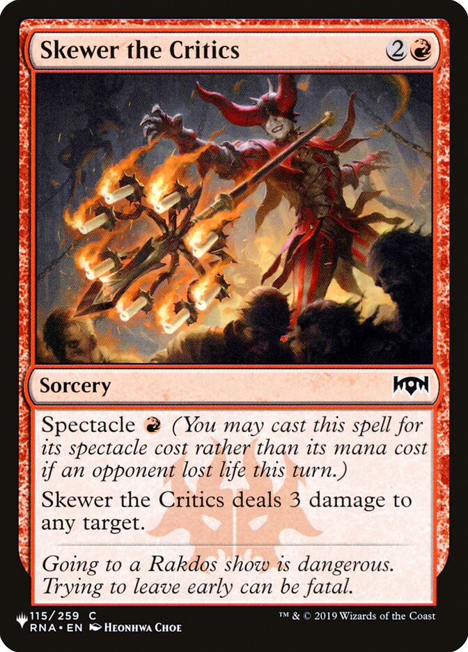 Skewer the Critics PLST-RNA-115 The List Magic card