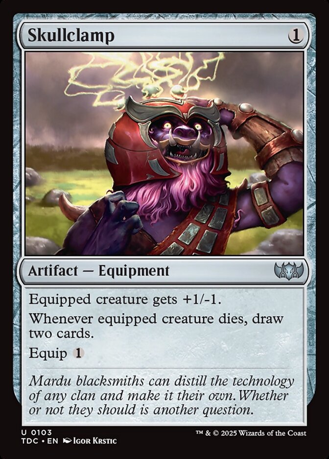 Skullclamp TDC-103 Tarkir: Dragonstorm Commander Magic card