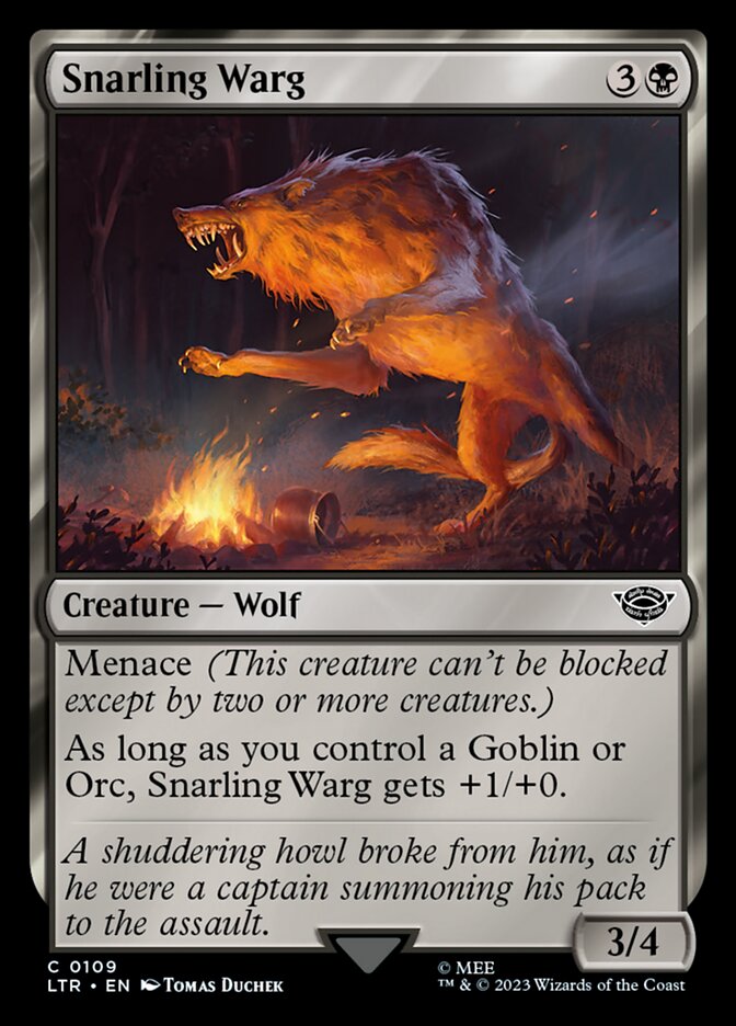 Snarling Warg LTR-109 The Lord of the Rings: Tales of Middle-earth Magic card