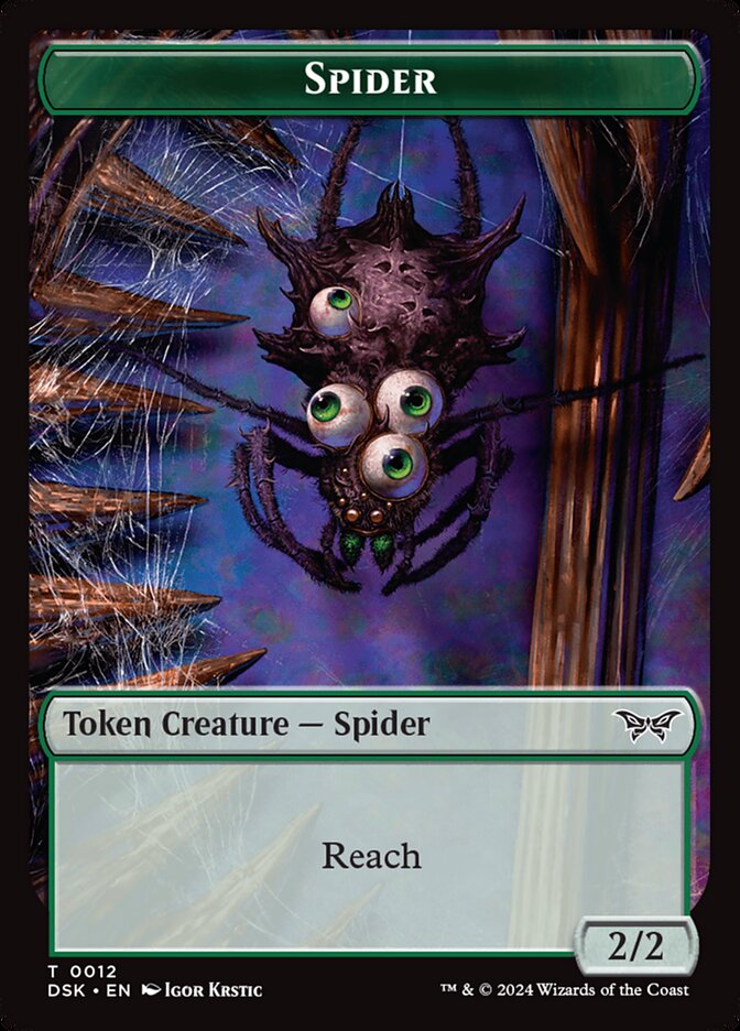 Spider TDSK-12 Duskmourn: House of Horror Tokens Magic card